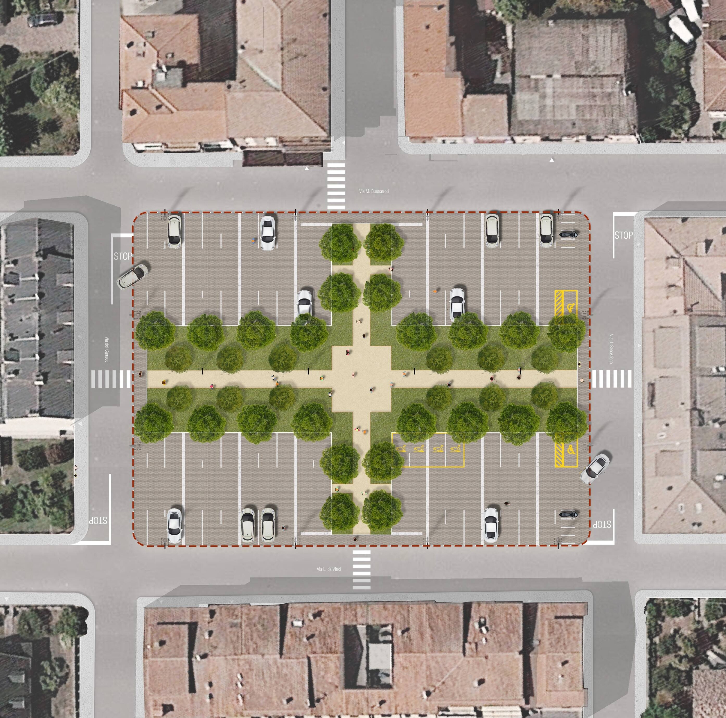 Immagine: Architettura urbana verde: piazza Tiziano