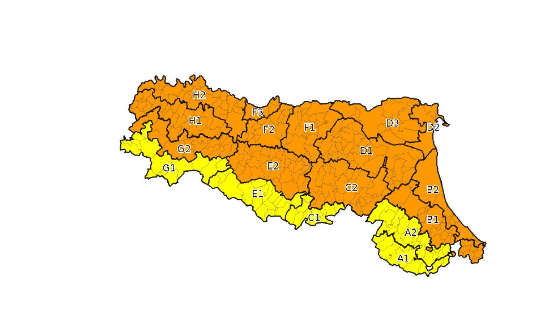 grafico allerta arancione 20 ottobre
