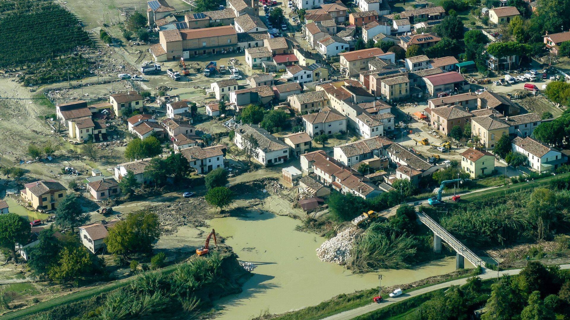 foto della rotta a Traversara di Bagnacavallo dopo l'alluvione di settembre 2024