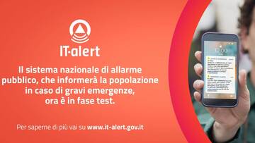 Un messaggio da IT-alert per simulare il collasso della diga di Ridracoli