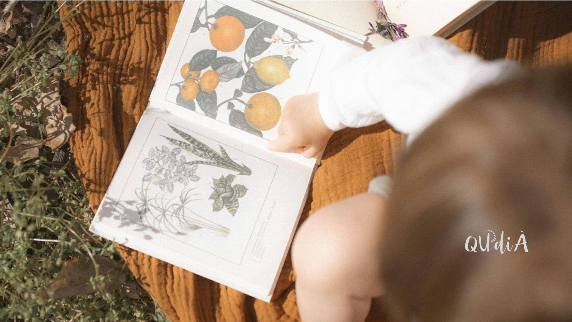 foto di un bambino che sfoglia un libro